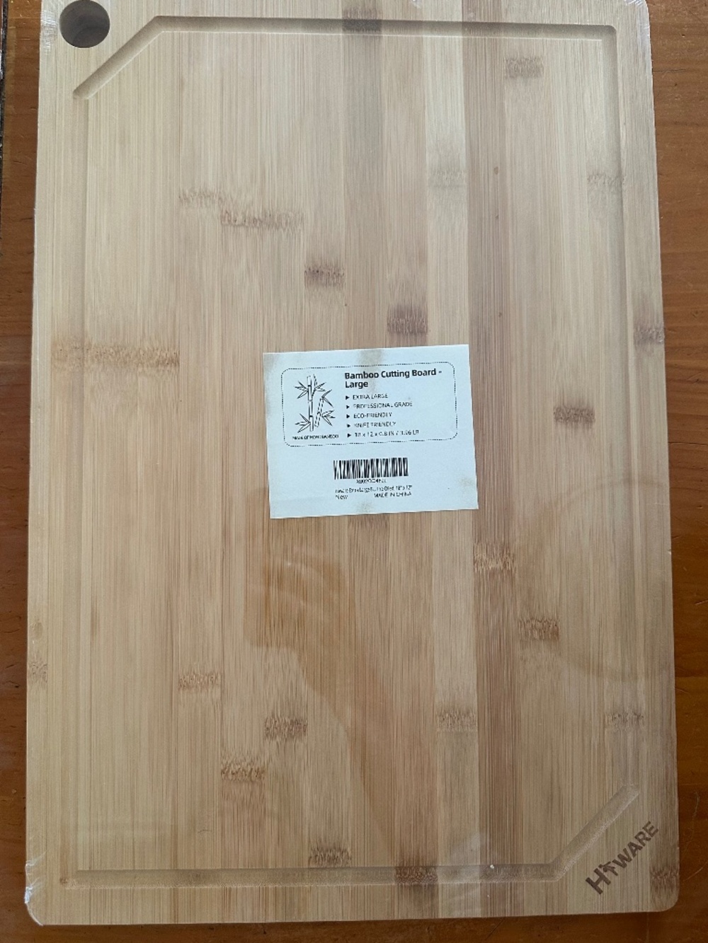 HIWARE Bamboo Cutting Board, Large, Professional Grade, Knife Friendly